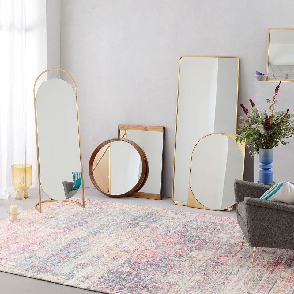 Wood Frame Ledge Round Wall Mirror west elm United Kingdom